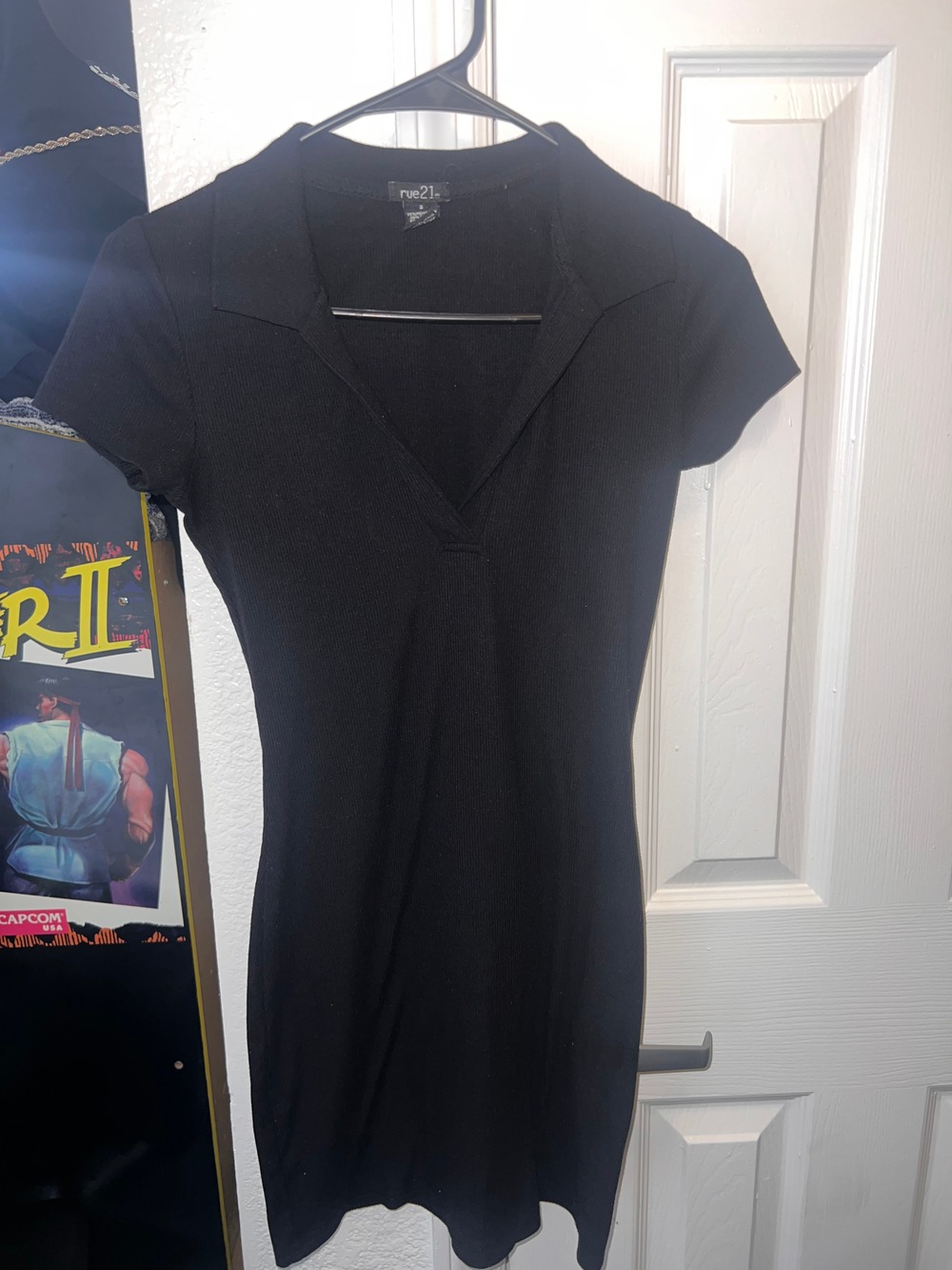 Rue21 Black Ribbed Collared Polo Bodycon Mini Dress